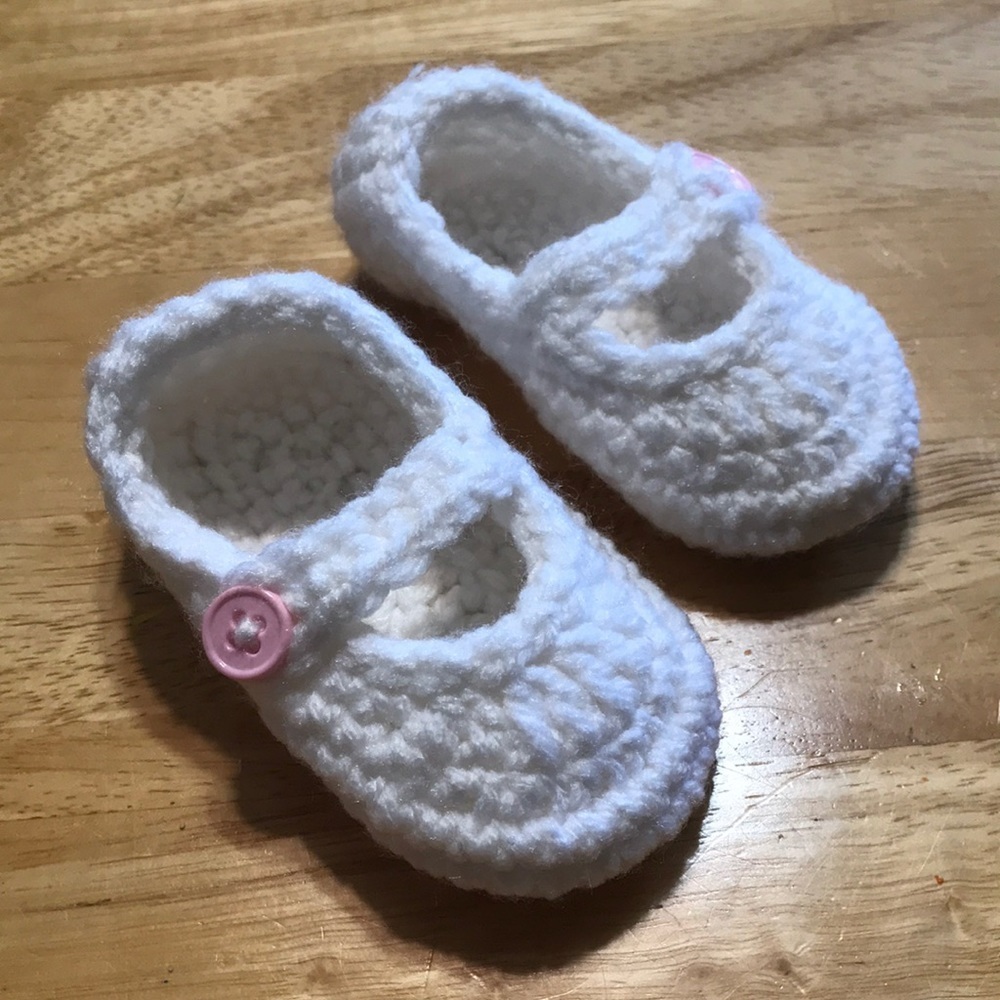 Crocheted baby booties